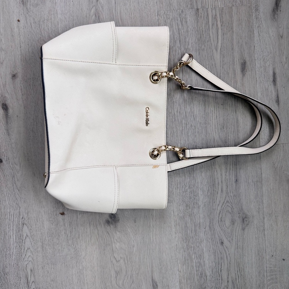Calvin Klein White Tote Bag